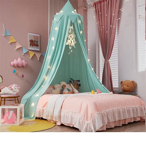 Akiky Bed Canopy for Girls with Lights Princess Dream Catcher for Kids ...