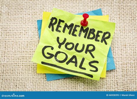 Remember your goals stock image. Image of sticky, text - 46928395