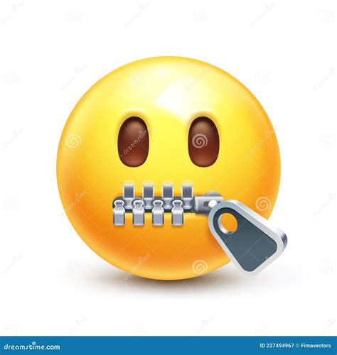 Zip mouth emoji stock vector. Illustration of yellow - 227494967