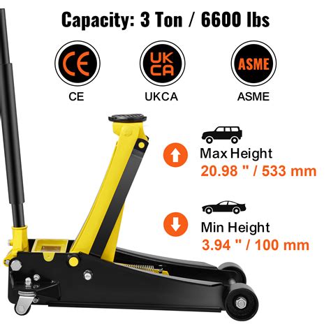 VEVOR 4T hydraulische trolleykrik Jack 100-533 mm dubbele pomp | VEVOR NL