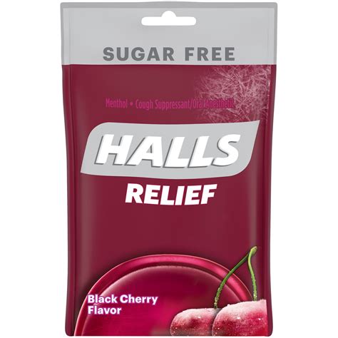 HALLS Relief Black Cherry Sugar Free Cough Drops, 25 Drops - Walmart.com