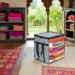 Shaping Fabric Saree Storage Bag | Premium Wardrobe Cloth Organizer Box ...