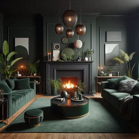 15 Dark Green Living Room Ideas for Cozy Elegance | Victoriaanse ...