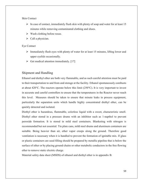 Diethyl Ether (DEE): Safety and Health Consideration | PDF