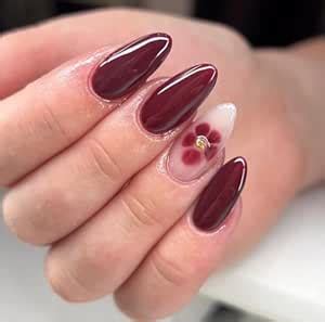 HAPPY FINGERS Fake Nails – Pack of12 Handmade Almond Shape With Red ...