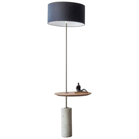 Giro Minimalist Floor Lamp In Painted Steel, Walnut and Concrete For ...