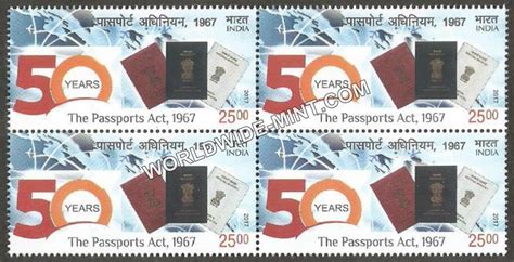 2017 50 years of The Passports Act 1967 Block of 4 MNH – Worldwidemint