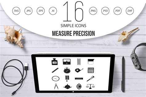 Measure precision icons set, simple | Creative Daddy