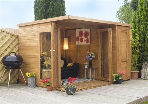 Summer Houses :: Garden Room with side shed 10ft x 8ft - Garden Sheds ...