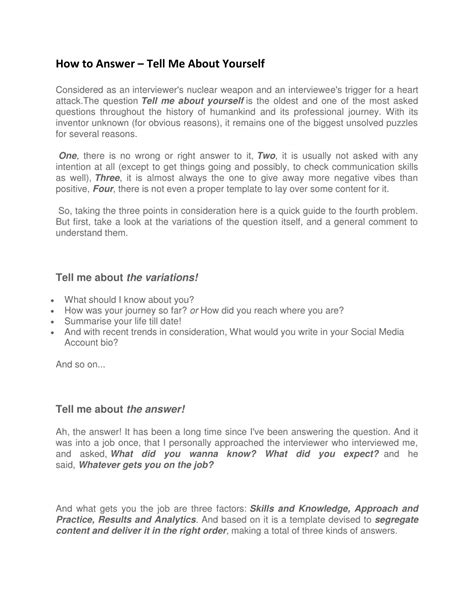 PPT - How To Prepare: Tell Me About Yourself Interview Question PowerPoint Presentation - ID:7708101