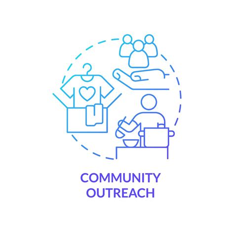 Community outreach blue gradient concept icon. Ethical behavior in ...
