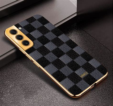Vaku ® Samsung Galaxy S22 Plus Cheron Leather Electroplated Soft TPU ...