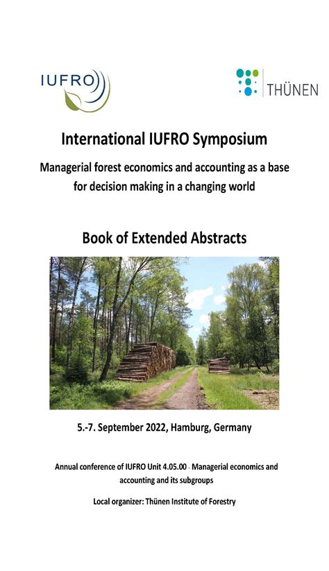 IUFRO - Managerial forest economics and accounting as a base for ...