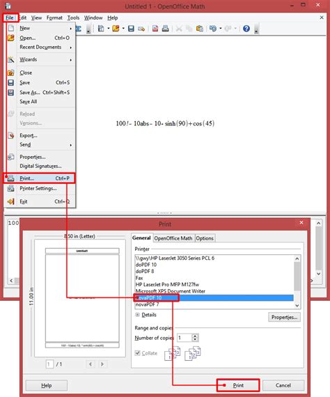 OpenOffice Math 的图像结果