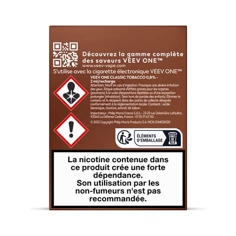 Pods E-liquide VEEV ONE Classic Tobacco saveur Tabac Classique 9mg ou ...