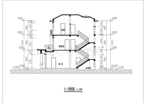 南京某村镇194平米3层砖混结构乡村民居楼建筑设计CAD图纸_土木在线