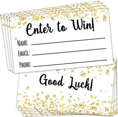 200 Raffle Tickets 3.5”x2” - Enter to Win Entry Form Cards for Contest ...
