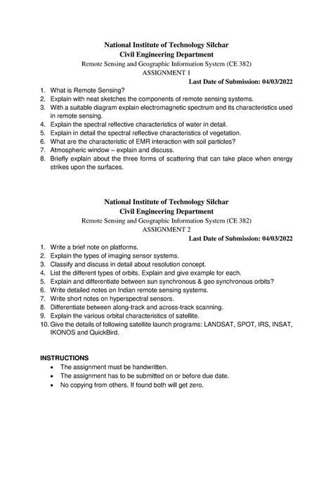 Assign 1-2 - Study Material - National Institute of Technology Silchar ...