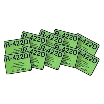 Universal Components 10) Labels - R22 Replacement R-422D Refrigerant ...