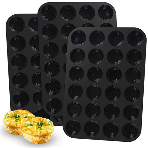 Dropower 24 Cups Mini Silicone Muffin Pan Nonstick Cupcake Pan Muffin ...