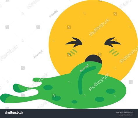 Vomiting Face Disgusting Unpleasant Dizziness Upset Stock Vector ...