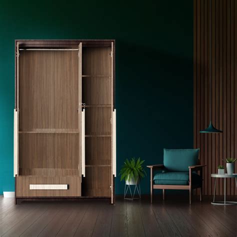 Premium 3 Door Wardrobe in Lorraine Walnut Finish - BuildHUB