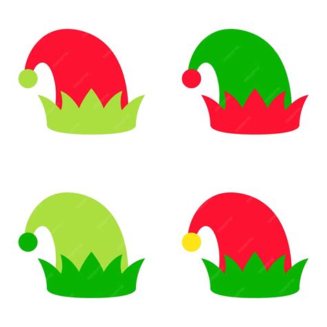 Premium Vector | Set of elf hat isolated on white background