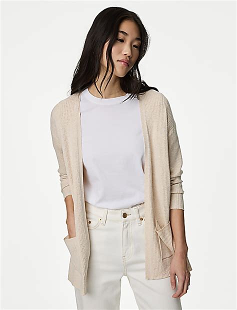 Buy Ribbed Edge to Edge Longline Cardigan at Marks & Spencer