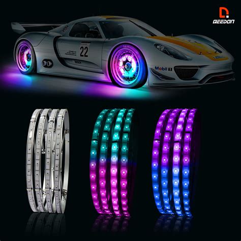 15-18'' Brightest Car Wheel Hub Light Wheel Lights Rims with Removable ...