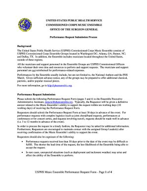 Fillable Online phsensemble USPHS Music Ensemble Performance Request ...