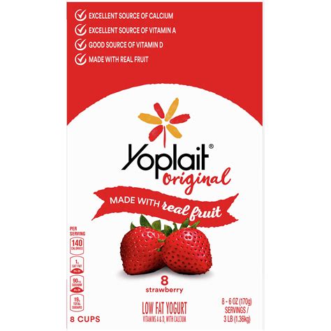 Yoplait Strawberry Yogurt Nutrition Label