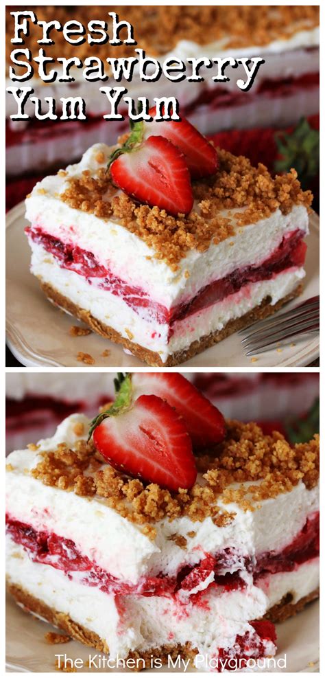 Fresh Strawberry Yum Yum Dessert Recipe