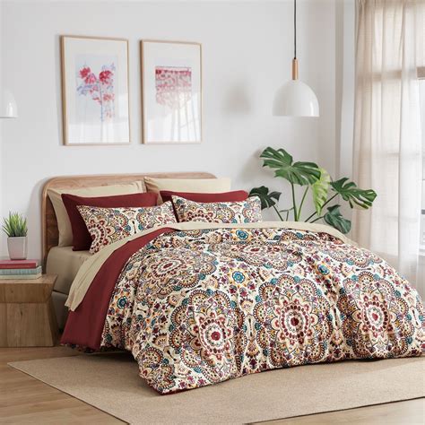 Regency Heights Twin Size Comforter Set, 6-Piece Bed in a Bag Twin, Red ...