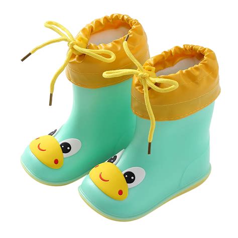 Children Rain Boots Rubber Water Shoes Comfortable Wrapped Cartoon Kids ...