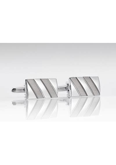 Silver Designer Cufflinks in Stripe Design | Bows-N-Ties.com