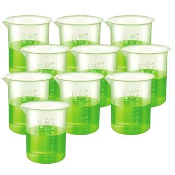 PUSHPA Polypropylene Plastic Beaker 1000 ml (Pack of 10) with ...