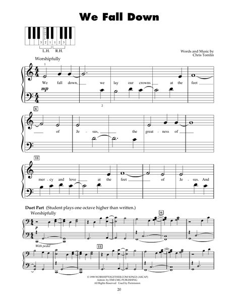 We Fall Down by Chris Tomlin Sheet Music for 5-Finger Piano at Sheet ...