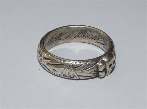 Lot - An SS Death Head Ring in Rare SS Ring Box - Marked