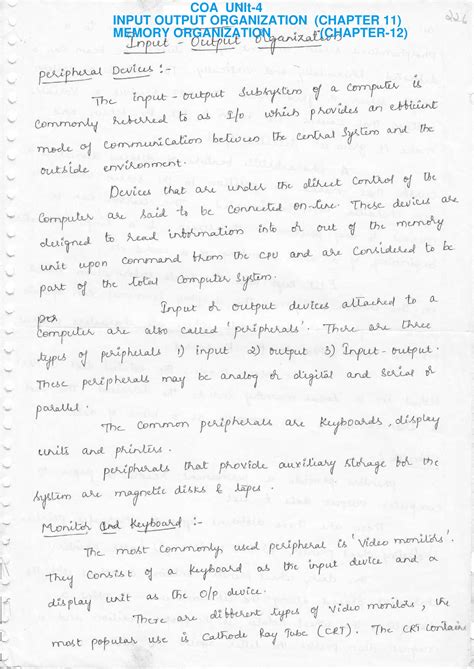 COA UNIT-4 Notes Ch-11,12 - Computer Science - COA UNIt- INPUT OUTPUT ...