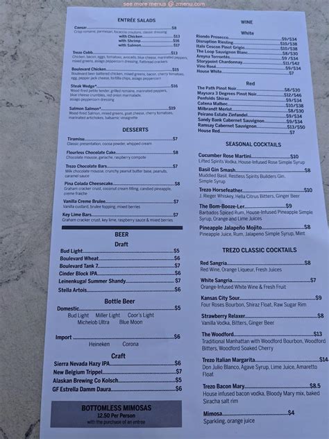 Online Menu of Trezo Mare Restaurant & Lounge Restaurant, Kansas City ...