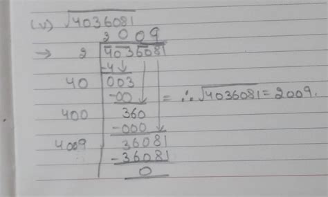 find the square root of 4036081 by long divison method - Brainly.in
