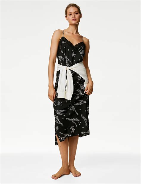 Buy Dream Satin™ Giraffe Print Long Chemise at Marks & Spencer