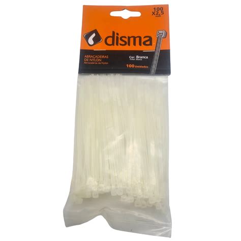 Abraçadeira de Nylon 100 x 2,5 mm Pacote com 100 unidades Ref ...
