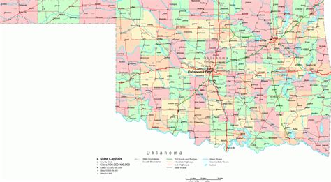Printable Oklahoma Road Map