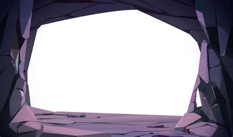 Stone cave entrance with empty white space inside | Free Vector