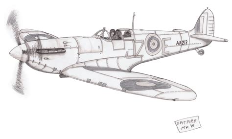 Image result for Spitfire Plane Drawing