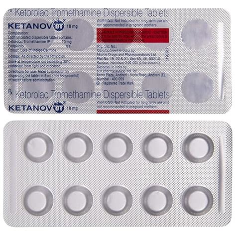 Ketanov DT 10 mg - Strip of 10 Tablets : Amazon.in: Health & Personal Care