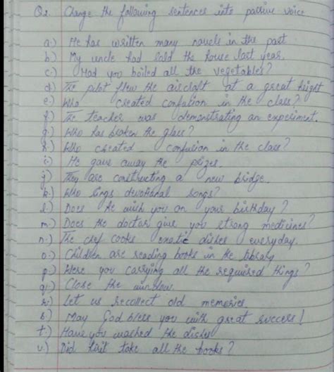 Change the following sentences into passive voice - Brainly.in