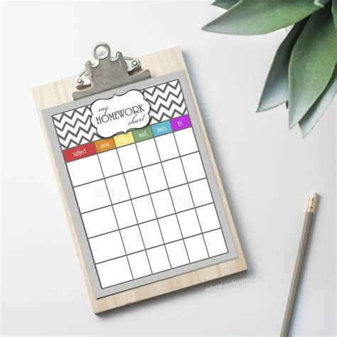 Image result for Homework Chart