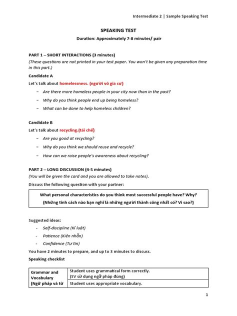 Image result for Speaking Test Sample